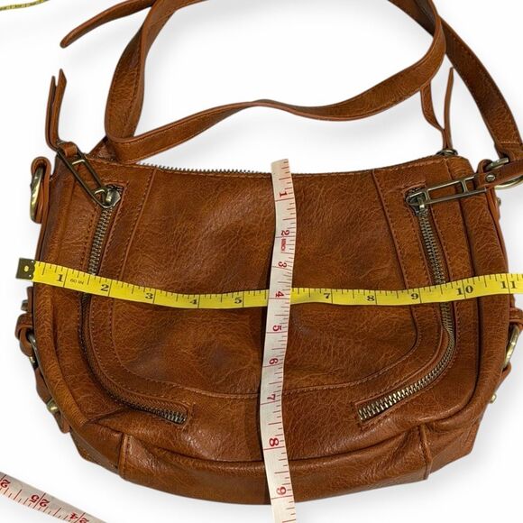 BY ANTHROPOLOGIE Women’s Cognac Brown Faux Leather Sadie Crossbody Bag - Picture 7 of 8